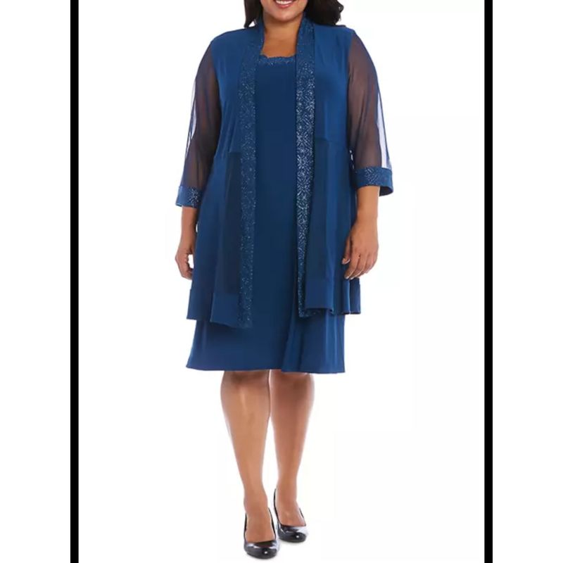 Nwt R&M Richards Womens Teal Sleeveless Above The Knee Shift Dress Petites 4p